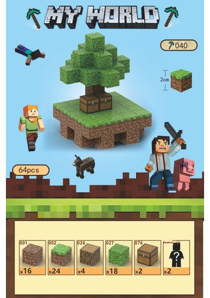 Benim Dünyam Manyetik Küp Mc Manyetik Emme Seti Mıknatıs Blokları Puzzle Yapboz Oyuncaklar (Yurt Dışından)