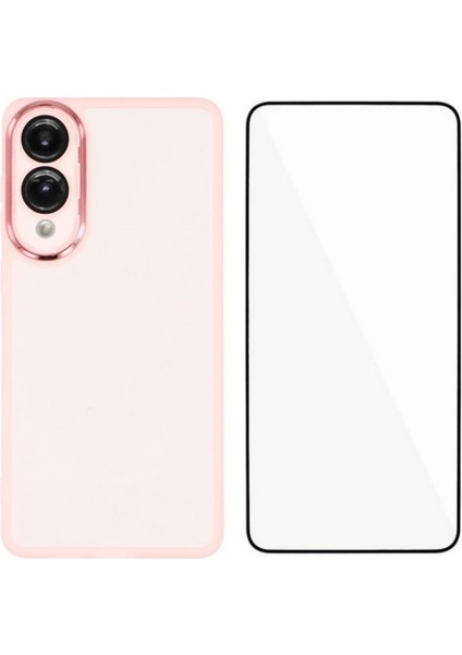 Samsung Galaxy S25 Edge Tpu Kılıf Elektrokaplama Çerçeve Arka Kapak Temperli Camlı (Yurt Dışından)