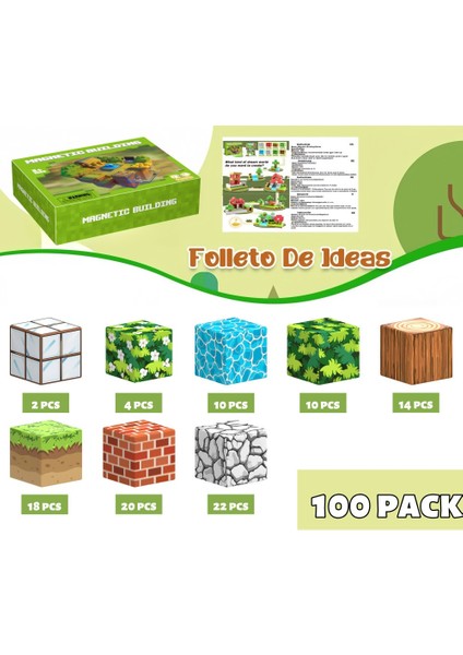 Benim Dünyam Manyetik Küp Blok Seti Model Manyetik Küp Erkek Oyuncakları Oyun Çevresel Sahne (Yurt Dışından)