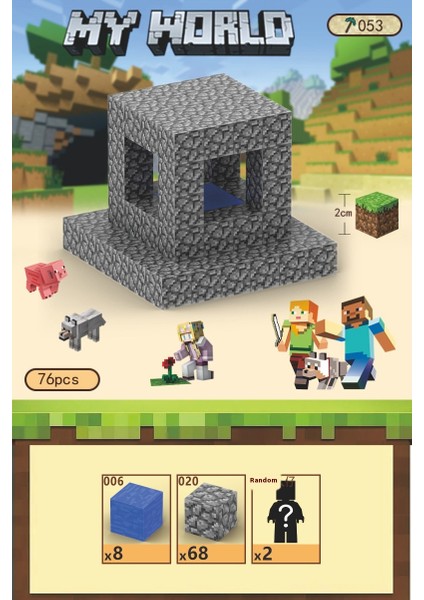 Benim Dünyam Manyetik Küp Mc Manyetik Emme Seti Mıknatıs Blokları Puzzle Yapboz Oyuncaklar (Yurt Dışından)