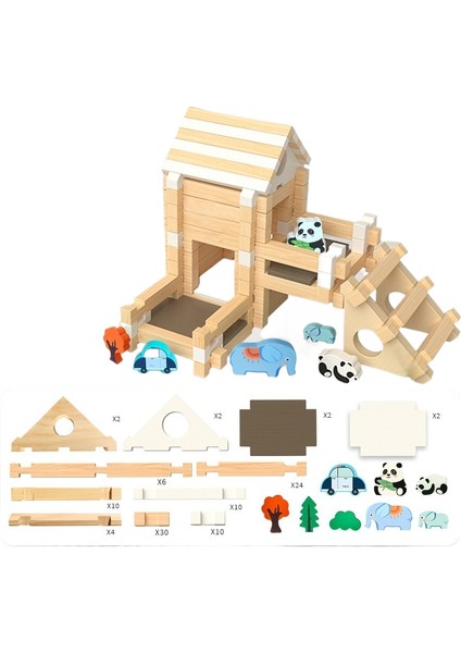 Blok Puzzle Bina Çocuk Puzzle Hediye Ebeveyn-Çocuk Erken Eğitim Ahşap Oyuncaklar Hediye (Yurt Dışından)