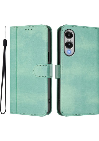 Samsung Galaxy S25 Edge Cüzdan Standı Retro Doku Deri Telefon Kılıfı ve Kordonu (Yurt Dışından)