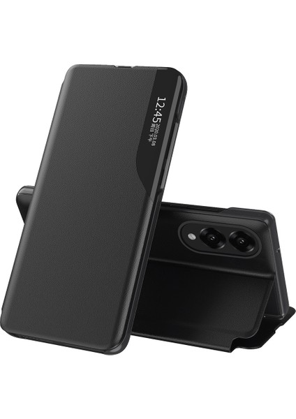 Samsung Galaxy S25 Edge Stand Tam Koruma Deri Telefon Kılıfı (Yurt Dışından)