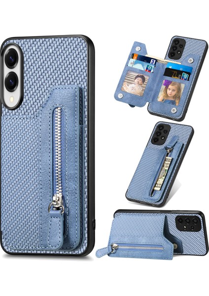 Samsung Galaxy S25 Edge Deri+Pc+Tpu Fermuarlı Cüzdan Telefon Kılıfı (Yurt Dışından)