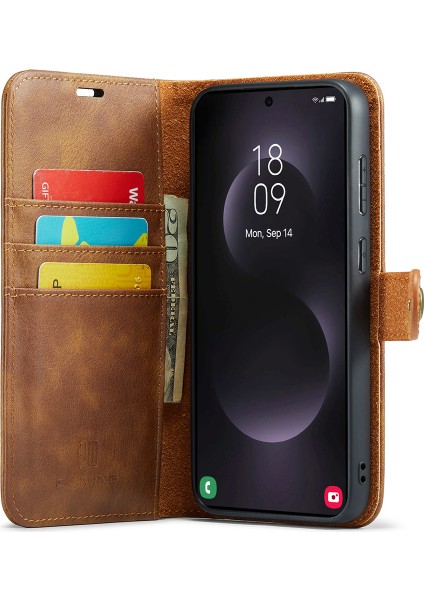 Samsung Galaxy S25 Edge Çıkarılabilir Bölünmüş Deri Telefon Kılıfı (Yurt Dışından)