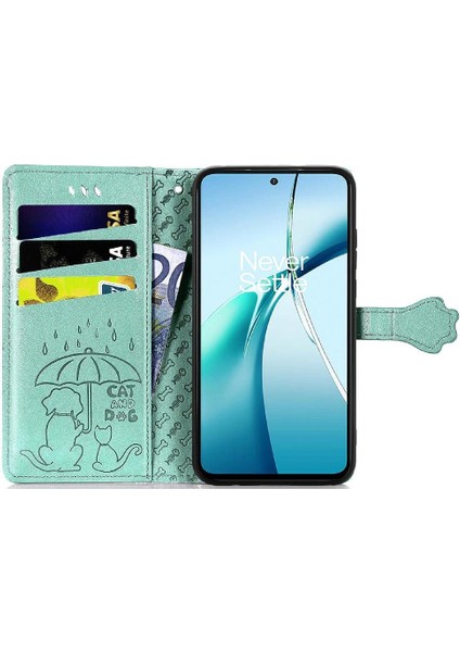 Oneplus 13 Sevimli Kedi Kabartmalı Premium Pu Deri Flip Darbeye Dayanıklı Cüzdan Manyetik Kılıf Kapağı Kart Yuvaları ile (Yurt Dışından)