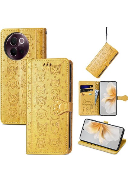 Vıvo V40 Lite Sevimli Kedi Kabartmalı Premium Pu Deri Flip Darbeye Dayanıklı Cüzdan Manyetik Kılıf Kapağı Kart Yuvaları ile (Yurt Dışından) fiyatları