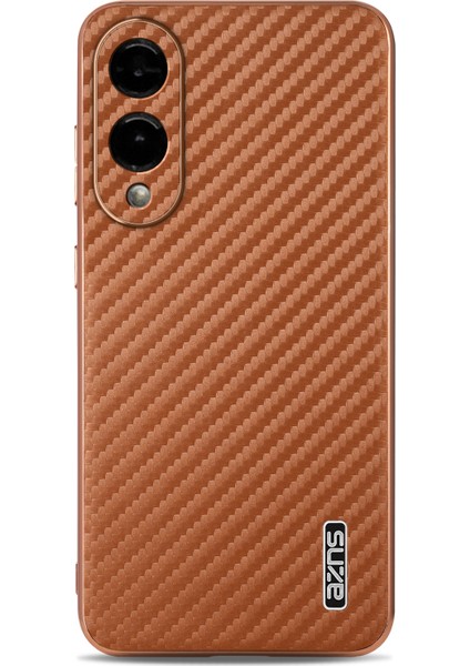 Samsung Galaxy S25 Edge Galvanik Karbon Fiber Doku Pu + Tpu Telefon Kılıfı (Yurt Dışından)