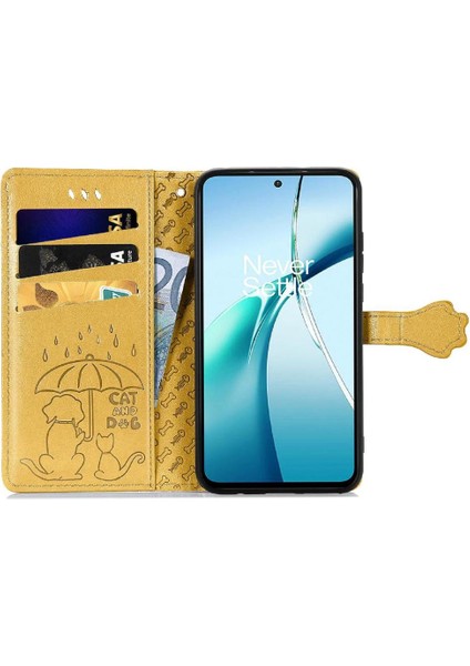 Realme Gt 7 Pro Sevimli Kedi Kabartmalı Premium Pu Deri Flip Darbeye Dayanıklı Cüzdan Manyetik Kılıf Kapağı Kart Yuvaları ile (Yurt Dışından)