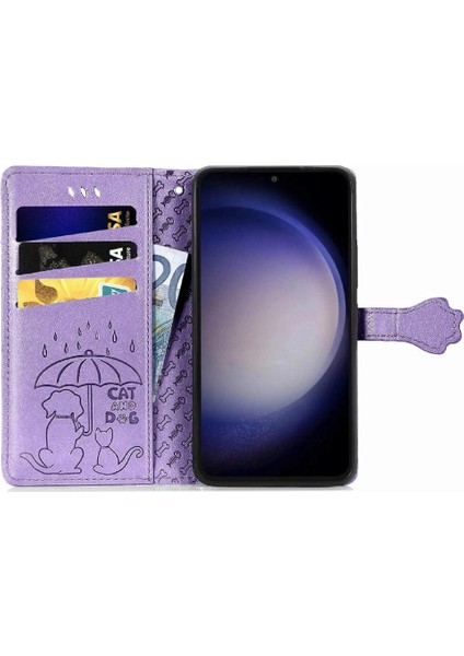 Samsung Galaxy S23 Fe Sevimli Kedi Kabartmalı Premium Pu Deri Flip Darbeye Dayanıklı Cüzdan Manyetik Kılıf Kapağı Kart Yuvaları ile (Yurt Dışından) fırsatları