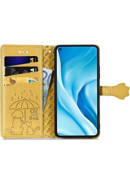 Xiaomi 11 Lite Sevimli Kedi Kabartmalı Premium Pu Deri Flip Darbeye Dayanıklı Cüzdan Manyetik Kılıf Kapağı Kart Yuvaları ile (Yurt Dışından) indirimleri