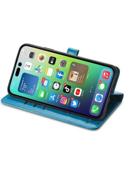 iPhone 14 Plus Sevimli Kedi Kabartmalı Premium Pu Deri Flip Darbeye Dayanıklı Cüzdan Manyetik Kılıf Kapağı Kart Yuvaları ile (Yurt Dışından) modelleri