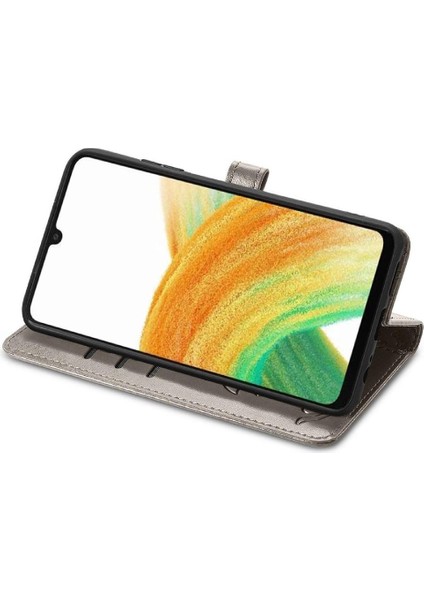 Samsung Galaxy A13 4g Sevimli Kedi Kabartmalı Premium Pu Deri Flip Darbeye Dayanıklı Cüzdan Manyetik Kılıf Kapağı Kart Yuvaları ile (Yurt Dışından)