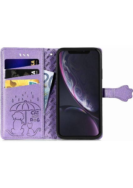 iPhone Xr Sevimli Kedi Kabartmalı Premium Pu Deri Flip Darbeye Dayanıklı Cüzdan Manyetik Kılıf Kapağı Kart Yuvaları ile (Yurt Dışından) indirimleri