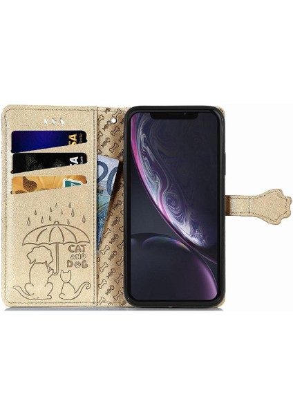 iPhone Xr Sevimli Kedi Kabartmalı Premium Pu Deri Flip Darbeye Dayanıklı Cüzdan Manyetik Kılıf Kapağı Kart Yuvaları ile (Yurt Dışından) modelleri