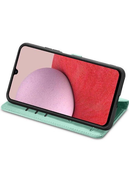 Samsung Galaxy A14 Sevimli Kedi Kabartmalı Premium Pu Deri Flip Darbeye Dayanıklı Cüzdan Manyetik Kılıf Kapağı Kart Yuvaları ile (Yurt Dışından)