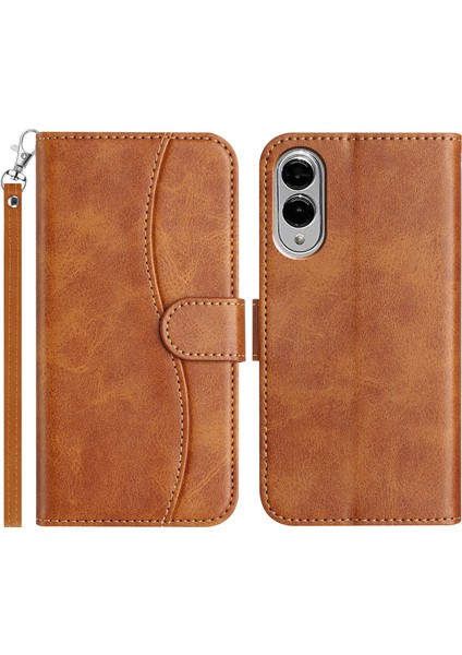 Samsung Galaxy S25 Edge Stand Kılıf Pu Deri Cüzdan Telefon Kılıfı Kayışlı (Yurt Dışından)