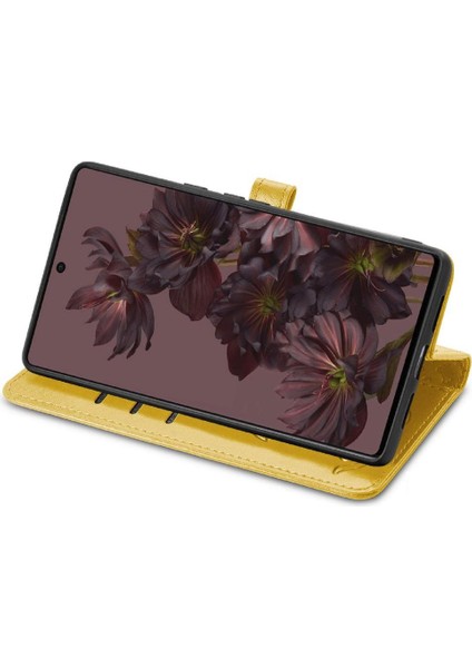 Google Pixel 7 Pro Sevimli Kedi Kabartmalı Premium Pu Deri Flip Darbeye Dayanıklı Cüzdan Manyetik Kılıf Kapağı Kart Yuvaları ile (Yurt Dışından)