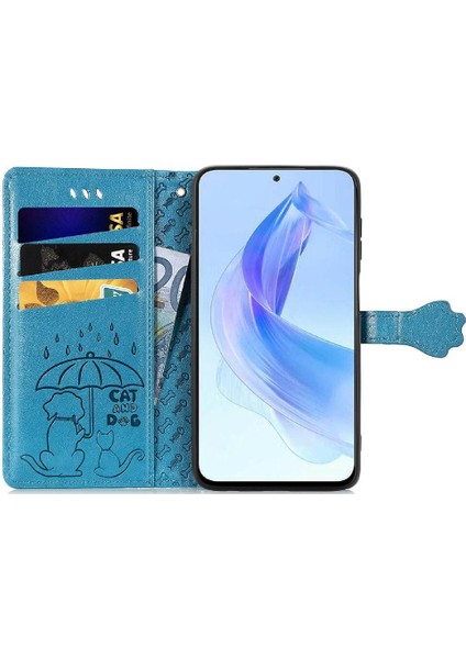 Honor 90 Lite Sevimli Kedi Kabartmalı Premium Pu Deri Flip Darbeye Dayanıklı Cüzdan Manyetik Kılıf Kapağı Kart Yuvaları ile (Yurt Dışından) fırsatları