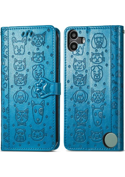 Nothing Cmf Phone 1 Sevimli Kedi Kabartmalı Premium Pu Deri Flip Darbeye Dayanıklı Cüzdan Manyetik Kılıf Kapağı Kart Yuvaları ile (Yurt Dışından)