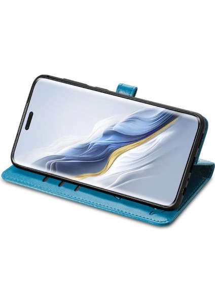Honor Magic 6 Pro Sevimli Kedi Kabartmalı Premium Pu Deri Flip Darbeye Dayanıklı Cüzdan Manyetik Kılıf Kapağı Kart Yuvaları ile (Yurt Dışından)