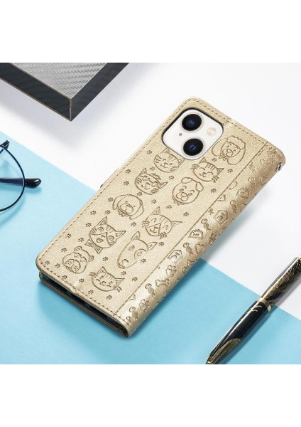 iPhone 15 Plus Sevimli Kedi Kabartmalı Premium Pu Deri Flip Darbeye Dayanıklı Cüzdan Manyetik Kılıf Kapağı Kart Yuvaları ile (Yurt Dışından) fırsatları