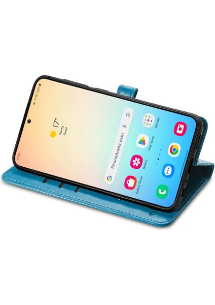 Samsung Galaxy S25 Plus Sevimli Kedi Kabartmalı Premium Pu Deri Flip Darbeye Dayanıklı Cüzdan Manyetik Kılıf Kapağı Kart Yuvaları ile (Yurt Dışından)