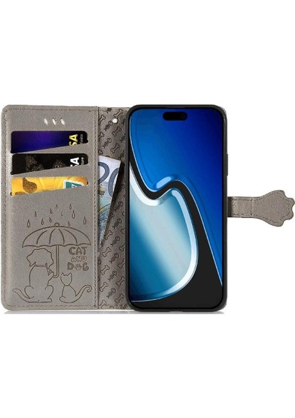 iPhone 15 Sevimli Kedi Kabartmalı Premium Pu Deri Flip Darbeye Dayanıklı Cüzdan Manyetik Kılıf Kapağı Kart Yuvaları ile (Yurt Dışından) modelleri