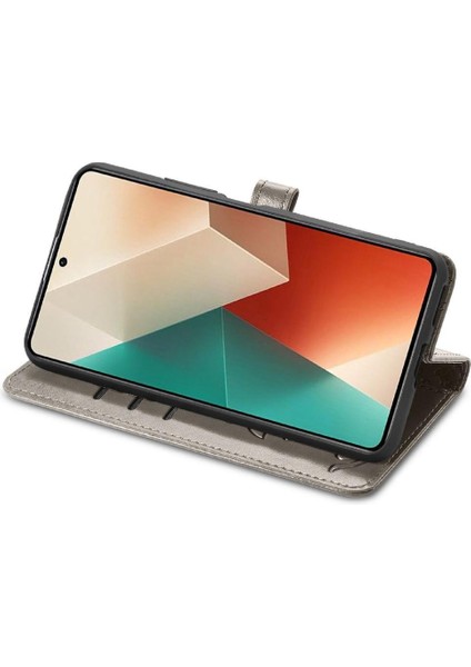 Xiaomi Redmi Note 13 4g Sevimli Kedi Kabartmalı Premium Pu Deri Flip Darbeye Dayanıklı Cüzdan Manyetik Kılıf Kapağı Kart Yuvaları ile (Yurt Dışından)