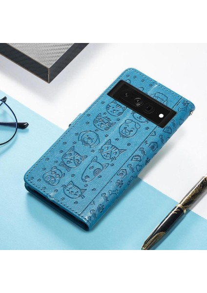 Google Pixel 7 Pro Sevimli Kedi Kabartmalı Premium Pu Deri Flip Darbeye Dayanıklı Cüzdan Manyetik Kılıf Kapağı Kart Yuvaları ile (Yurt Dışından) modelleri