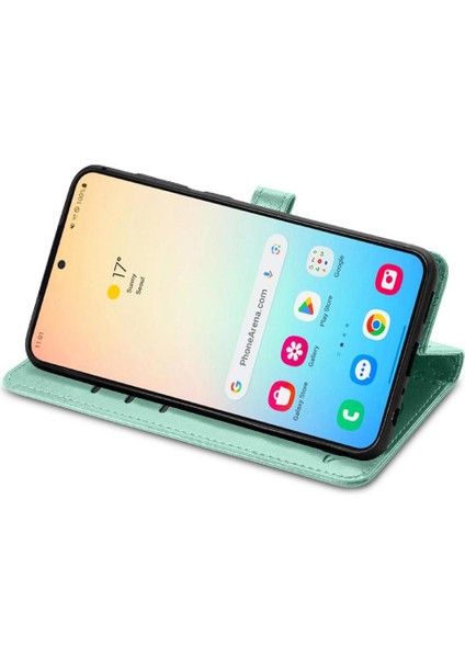 Samsung Galaxy S25 Plus Sevimli Kedi Kabartmalı Premium Pu Deri Flip Darbeye Dayanıklı Cüzdan Manyetik Kılıf Kapağı Kart Yuvaları ile (Yurt Dışından)