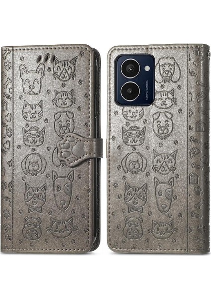 Hmd Pulse Pro Sevimli Kedi Kabartmalı Premium Pu Deri Flip Darbeye Dayanıklı Cüzdan Manyetik Kılıf Kapağı Kart Yuvaları ile (Yurt Dışından)