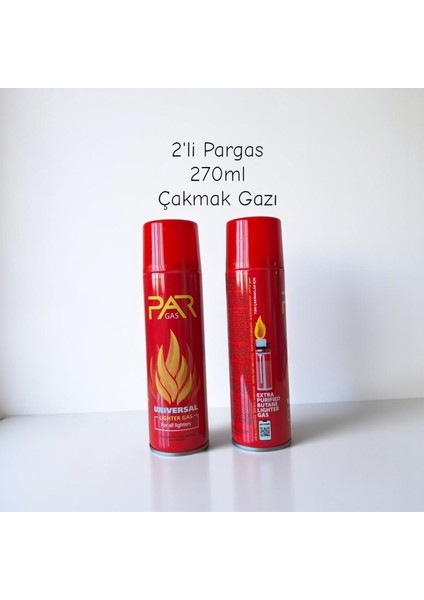 Pargas Ekstra Saflaştırılmış Bütan Çakmak Gazı Çoklu Nozullu 270ML ( 2 Adet)