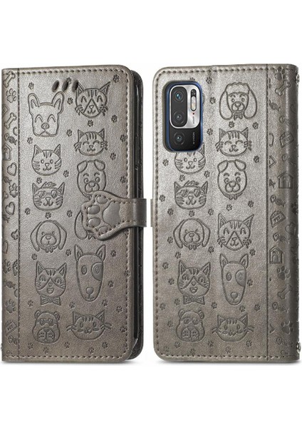 Xiaomi Redmi Note 10 5g Sevimli Kedi Kabartmalı Premium Pu Deri Flip Darbeye Dayanıklı Cüzdan Manyetik Kılıf Kapağı Kart Yuvaları ile (Yurt Dışından)