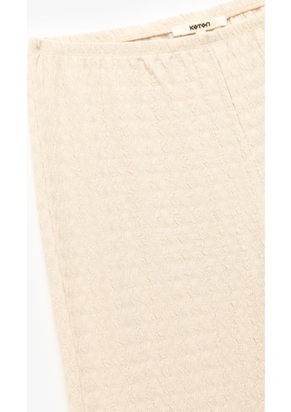 Bürümcük Kumaş Dokulu Uzun Bol Paça Pantolon