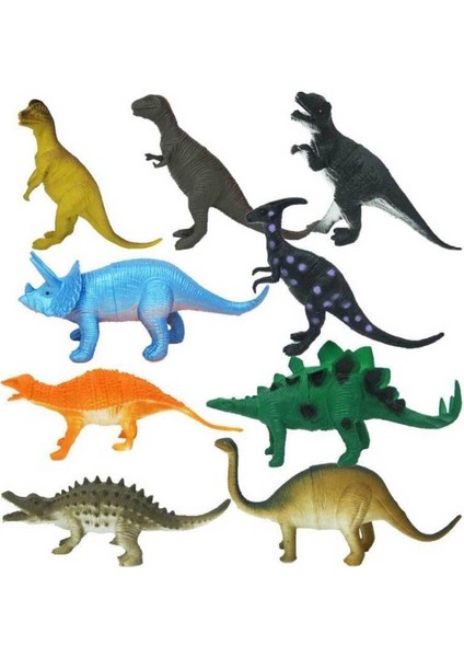 0714 Dinozorların Dünyası Poşetli 9'lu Hayvan Oyun Seti -Sunman
