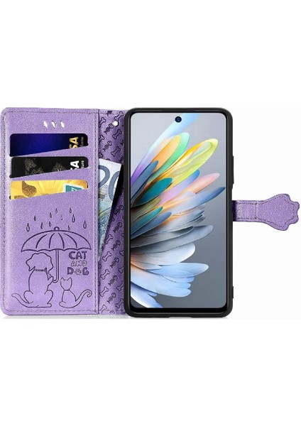 Zte Blade A75 4g Sevimli Kedi Kabartmalı Premium Pu Deri Flip Darbeye Dayanıklı Cüzdan Manyetik Kılıf Kapağı Kart Yuvaları ile (Yurt Dışından) modelleri