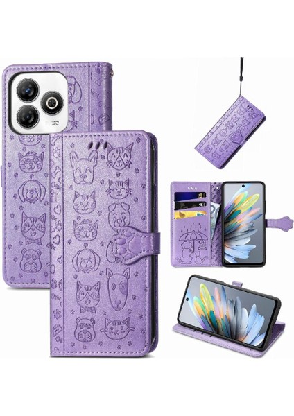 Zte Blade A75 4g Sevimli Kedi Kabartmalı Premium Pu Deri Flip Darbeye Dayanıklı Cüzdan Manyetik Kılıf Kapağı Kart Yuvaları ile (Yurt Dışından) fırsatları