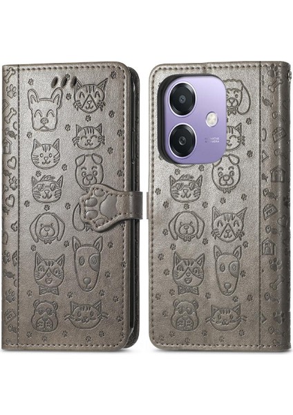 Oppo A40 4g Sevimli Kedi Kabartmalı Premium Pu Deri Flip Darbeye Dayanıklı Cüzdan Manyetik Kılıf Kapağı Kart Yuvaları ile (Yurt Dışından)