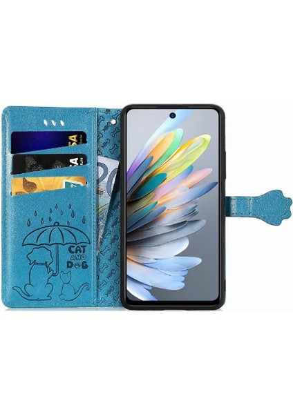 Zte Blade A75 4g Sevimli Kedi Kabartmalı Premium Pu Deri Flip Darbeye Dayanıklı Cüzdan Manyetik Kılıf Kapağı Kart Yuvaları ile (Yurt Dışından) modelleri