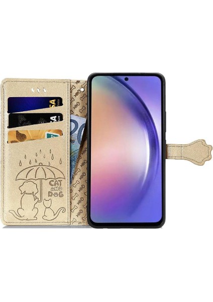 Xiaomi Poco X6 Pro 5g Sevimli Kedi Kabartmalı Premium Pu Deri Flip Darbeye Dayanıklı Cüzdan Manyetik Kılıf Kapağı Kart Yuvaları ile (Yurt Dışından)