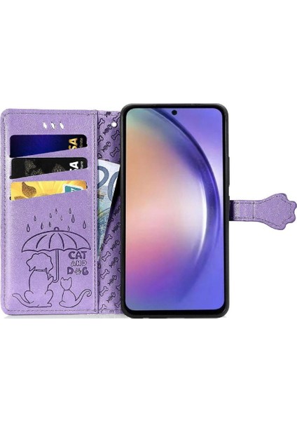 Xiaomi Poco X6 Pro 5g Sevimli Kedi Kabartmalı Premium Pu Deri Flip Darbeye Dayanıklı Cüzdan Manyetik Kılıf Kapağı Kart Yuvaları ile (Yurt Dışından)
