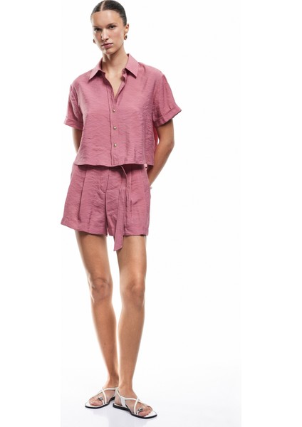 Klasik Yaka Düğmeli Kısa Kollu Modal Gömlek fiyatları