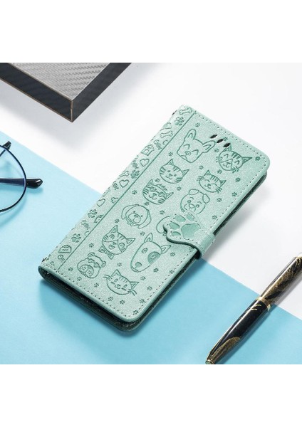 Xiaomi Redmi Note 10 4g Sevimli Kedi Kabartmalı Premium Pu Deri Flip Darbeye Dayanıklı Cüzdan Manyetik Kılıf Kapağı Kart Yuvaları ile (Yurt Dışından)