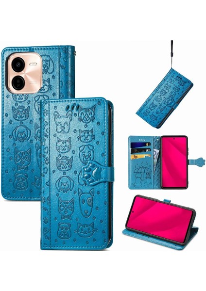 Vivo Y37 Pro Sevimli Kedi Kabartmalı Premium Pu Deri Flip Darbeye Dayanıklı Cüzdan Manyetik Kılıf Kapağı Kart Yuvaları ile (Yurt Dışından) modelleri