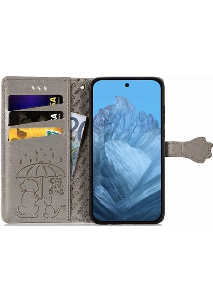 Pixel 9 Sevimli Kedi Kabartmalı Premium Pu Deri Flip Darbeye Dayanıklı Cüzdan Manyetik Kılıf Kapağı Kart Yuvaları ile (Yurt Dışından) fırsatları