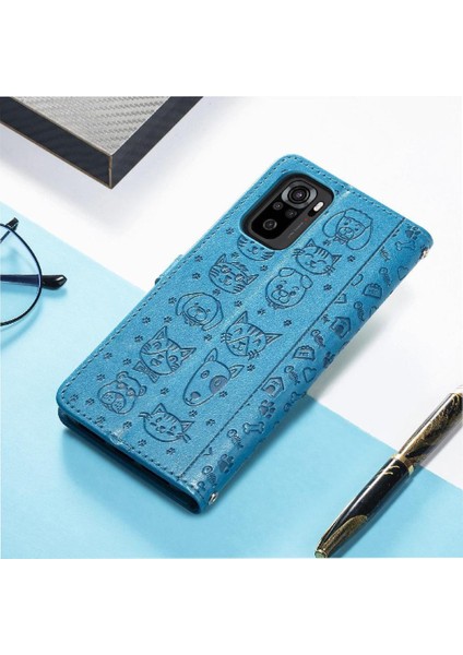 Xiaomi Redmi Note 10 4g Sevimli Kedi Kabartmalı Premium Pu Deri Flip Darbeye Dayanıklı Cüzdan Manyetik Kılıf Kapağı Kart Yuvaları ile (Yurt Dışından)