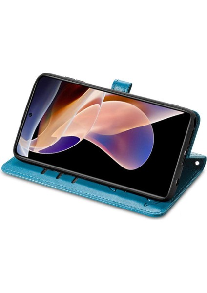 Xiaomi Redmi Note 11 Pro Sevimli Kedi Kabartmalı Premium Pu Deri Flip Darbeye Dayanıklı Cüzdan Manyetik Kılıf Kapağı Kart Yuvaları ile (Yurt Dışından)
