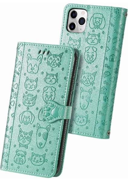 iPhone 11 Pro Sevimli Kedi Kabartmalı Premium Pu Deri Flip Darbeye Dayanıklı Cüzdan Manyetik Kılıf Kapağı Kart Yuvaları ile (Yurt Dışından) fırsatları