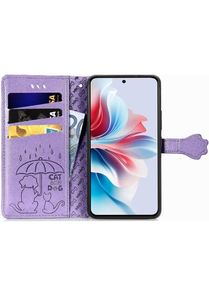 Oppo Reno 11 F 5g Sevimli Kedi Kabartmalı Premium Pu Deri Flip Darbeye Dayanıklı Cüzdan Manyetik Kılıf Kapağı Kart Yuvaları ile (Yurt Dışından) fırsatları